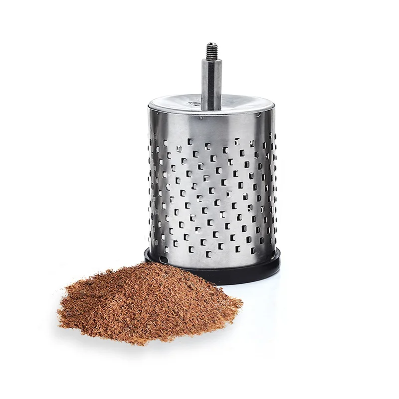 LHS Rotary Cheese Grater Stainless Steel Manual Handheld Cheese Shredder Grater Walnuts Grinder with 3 Interchangeable Drum Blades for Chocolate