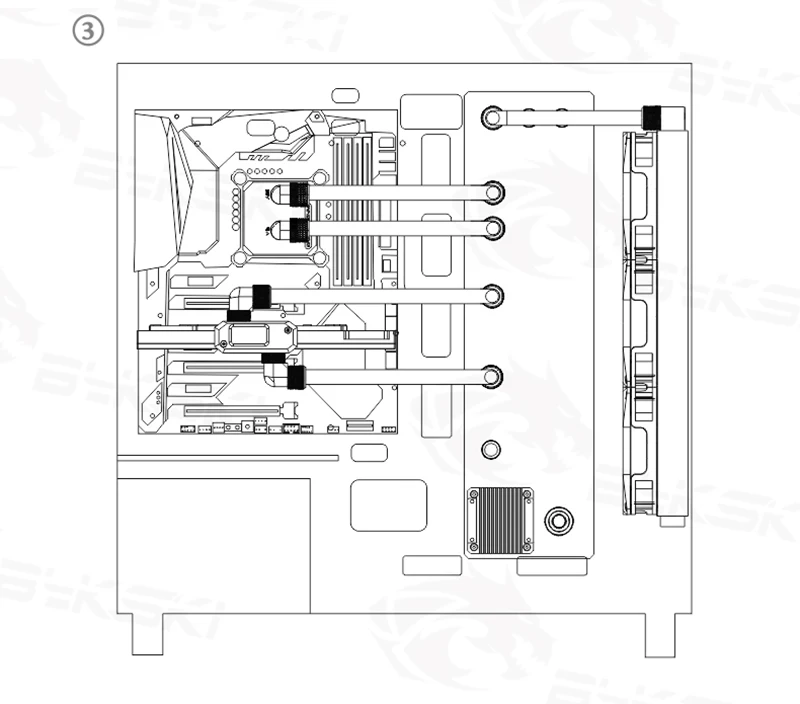 BYKSKI акриловая доска водный канал решение использовать для Be Queit ZEROZONE EOS шасси для cpu блок GPU/3PIN RGB/Combo DDC насос