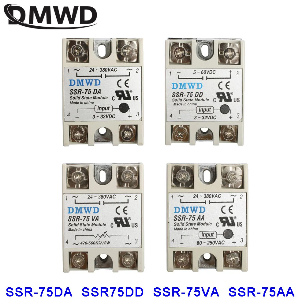 Твердотельные реле SSR-75 75A DA Промышленные твердотельные реле Модуль AA SSR DD SSR-75VA SSR-75DD SSR-75AA SSR-75DA