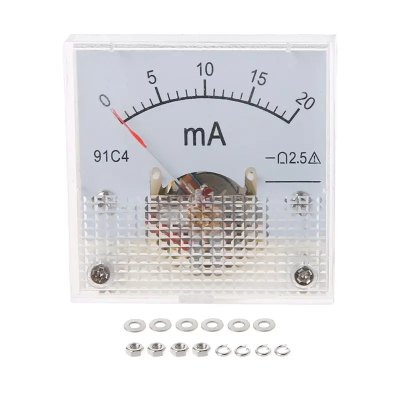 91C4 амперметр постоянного тока аналоговая панель измерителя тока механический указатель Тип 1/2/3/5/10/20/30/50/100/200/300/500mA A
