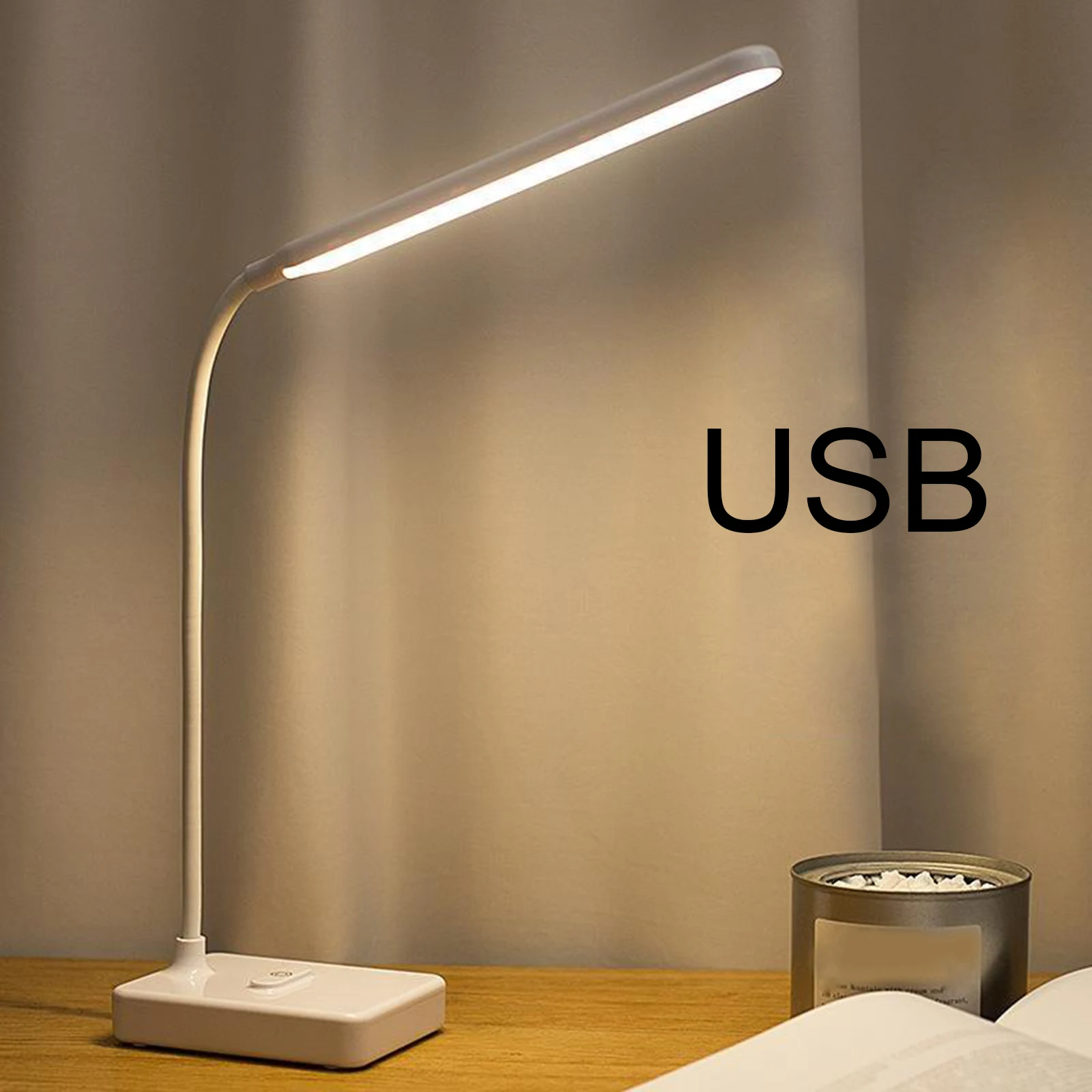 LED Desk Lamp Table Night Light Adjustable Nightlight USB Port