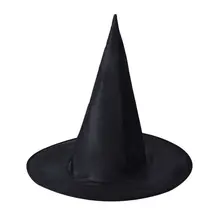 

hot sale Halloween Adult Womens Black Witch Hat For Halloween Fancy Dress Party Costume Accessory Fashion Peaked Cap