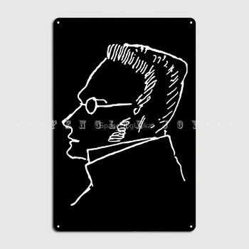 Max Stirner Sketch Philosopher Egoist Anarchist Metal Sign Cinema Living Room Club Bar Designing Plaques Tin Sign Posters