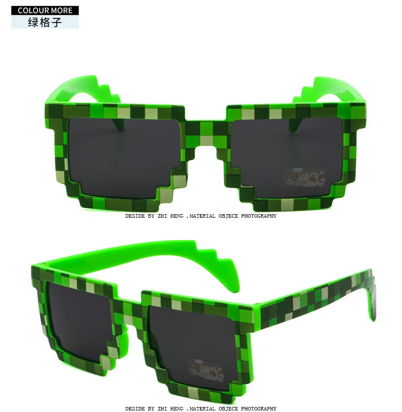 Ideal  Hot 5 color Fashion Sunglasses Kids cos play action Game Toy Minecrafter Square Glasses with EVA ca