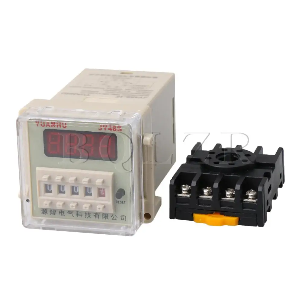 

BQLZR 8 Terminals 0.01S-99H99M 50Hz Adjustable Delay Timer Time Relay 24V