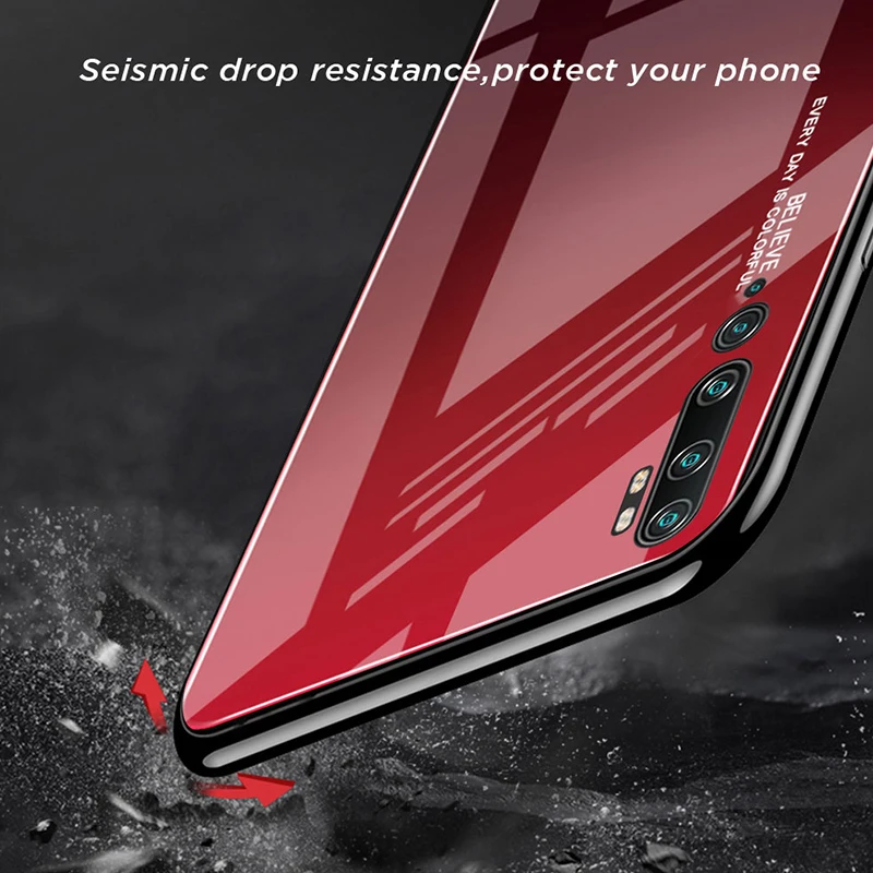 Чехол для Xiaomi Mi Note 10 CC9 Pro градиентное закаленное стекло Fundas цветная задняя крышка