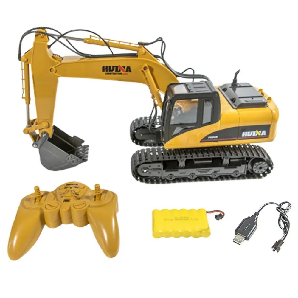 Rccity HuiNa Toys 1550 15 каналов 2 4G 1/14 RC 680 градусов вращающийся металлический экскаватор