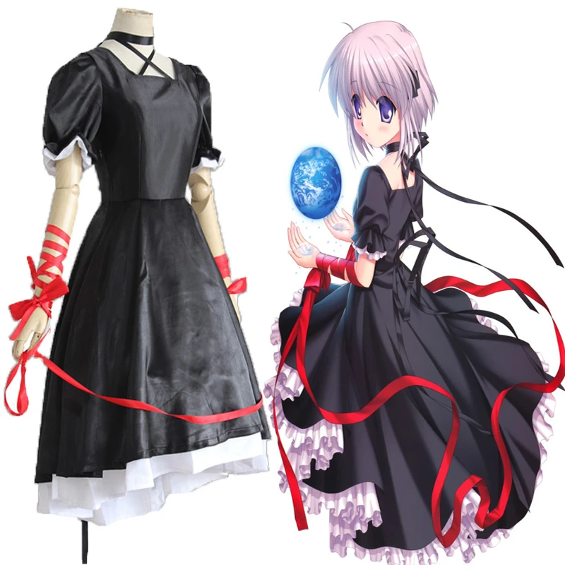 Anime Rewrite Moon Terra Cosplay Costume Kagari Black Dress Cosplay Costume Halloween Carnival Party Rewrite Harvest Festa Aliexpress
