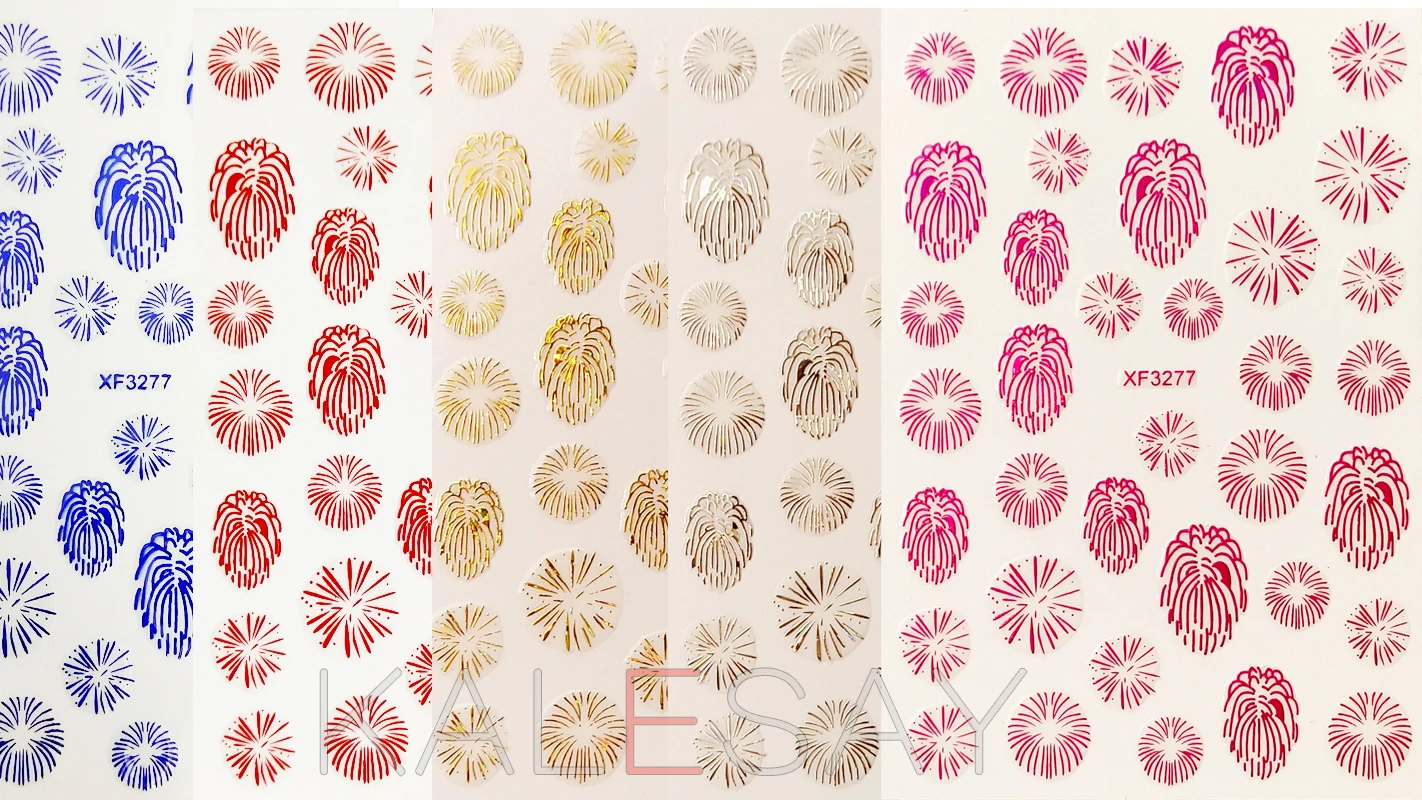 Fashion 5 Pcs/Lot Laser Silver Flame Nail Sticker Manicure blue Fire Design Decoration Self-Adhesive Nail Art Decal Fire Sticker