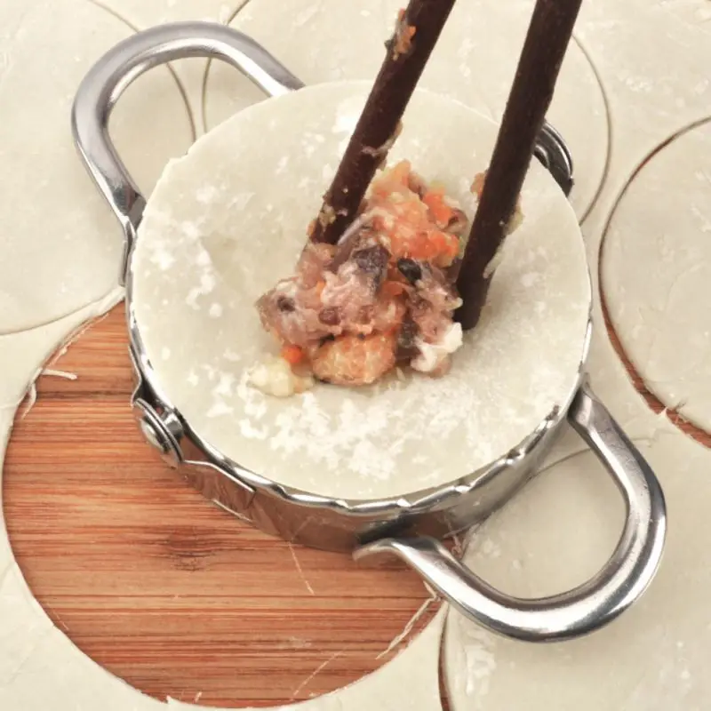 Кухонный инструмент для приготовления пищи, китайская форма для пельменей из нержавеющей стали, прочная круглая обертка, пресс для кондитерских изделий