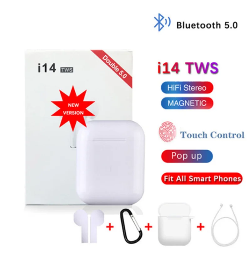 i14 TWS auriculares inalablicos Bluetooth auriculares invisibles para telefono inteligente pk i11 i12 i7s i20 i60 i30 - Цвет: Bulk price