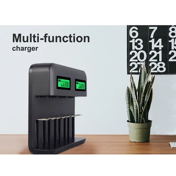 

8 Slots Lcd Display Usb Smart Battery Charger For Aa Aaa Sc C D Size Rechargeable Battery 1.2V Ni-Mh Ni-Cd Quick Charger