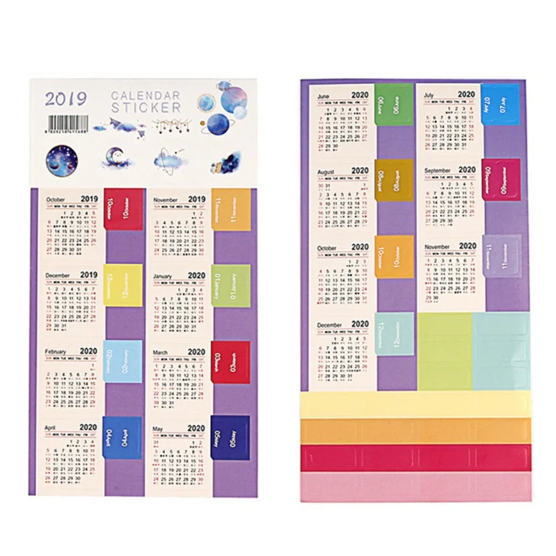 2 шт., год, мини-календарь, канцелярский индекс, декоративная наклейка, s Label, календарь, наклейка, сделай сам, график работы, календарь - Цвет: PP