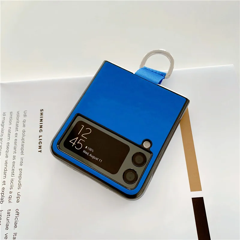 Fashion Skin Solid Color Ring Case For Samsung Galaxy Z Flip 3 5G 
Shockproof Ring Holder Hybrid Skin Phone Case Cover Coque case for samsung z flip 3