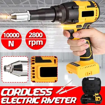 

21V Portable Cordless Electric Rivet Gun 2.4-5mm Rivet Nut Gun Drill With LED Cordless Riveting Tool Insert Nut Pull Rivet Tool