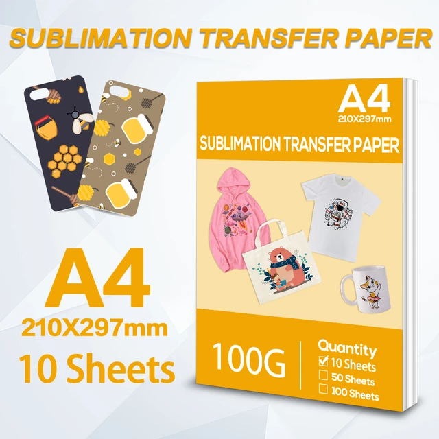 10Pcs/set A4 Heat Transfer Sublimation Paper for DIY T-Shirt Cups Bags  Painting Iron On Paper for Handmade Light Fabric Cloth - AliExpress