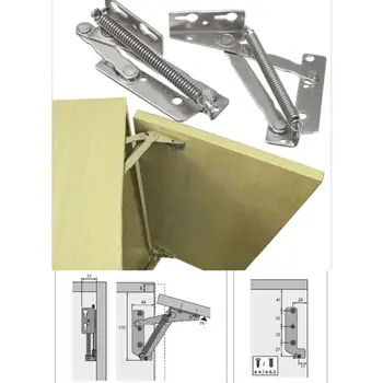

2pcs/set 80 Degree Sprung Hinges Cabinet Door Lift Up Stay Flap Top Support Tool High Quality and Brand New