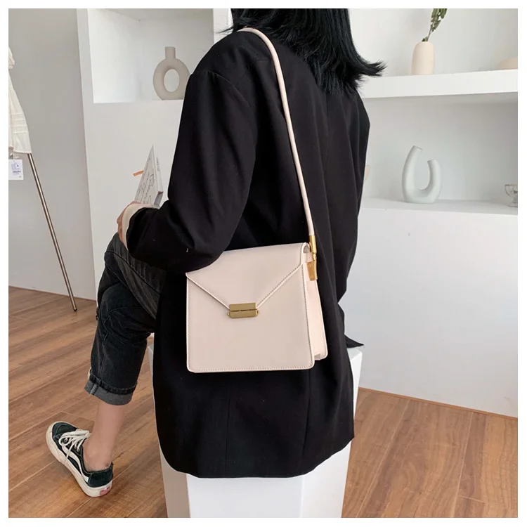 uxury Brand Female Square Bag Fashion New High Quality PU Leather Women's Designer Handbag Lock Shoulder Messenger Bag