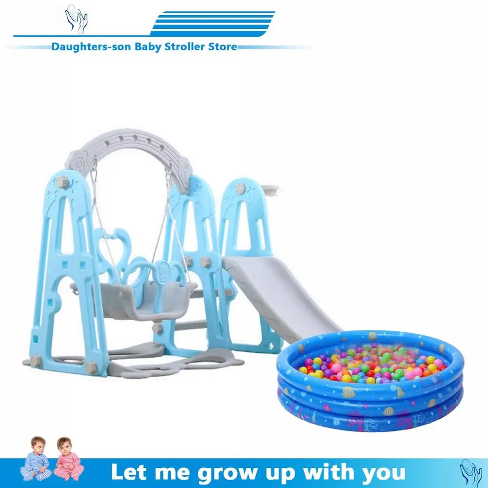 

Children's slide and swing, children's indoor playground for kindergarten, plastic multi-functional slide for children, three in