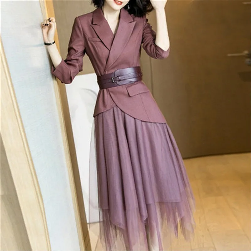 

Women's Suit Autumn New Fashion Slim Waist Weight Loss Belt Suit Large Size Temperament Elastic Waist Skirt