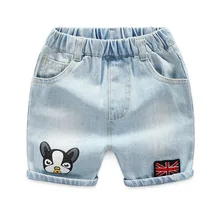 Детские джинсы с рисунком; летние шорты для мальчиков; шорты в Корейском стиле; Новинка года; стильная детская одежда; брюки для малышей; летняя одежда