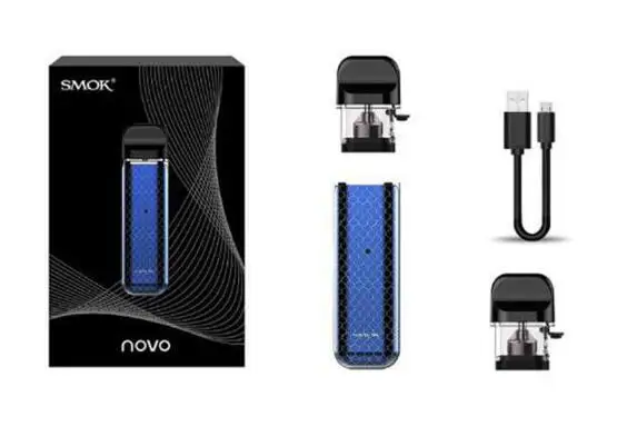 Набор SMOK Novo, стартер для свежих паров, электронная сигарета, вейп ручка с 450 мАч, встроенный аккумулятор, 2 мл, стручки VS Nord Fit W01 - Цвет: NOVO 1 Prism Blue