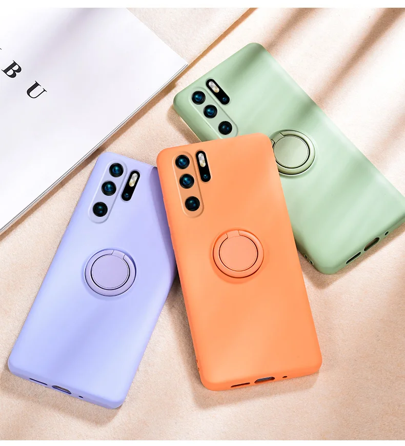 Premium Soft Silicone Shockproof Case with Ring Holder - Luxury Protective Cover
