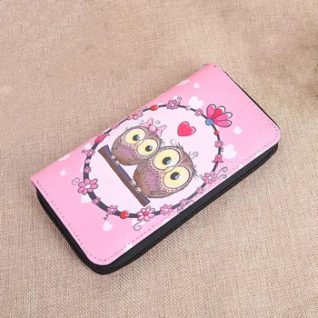 

New women cut owl coin purse ladies long wallet zipper bag student cartoon wallet fashion clutch