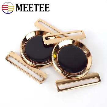 

Meetee 2pcs 50mm Alloy Round Belt Buckle Women Men Craft Decoration Button Buckles DIY Hardware Garment Sewing Accessories AP531