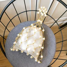 Женские вечерние сумки с жемчугом, роскошные маленькие бисерные сумочки-клатчи и сумочки с жемчугом, Женская тканая сумка на плечо, Свадебная вечеринка