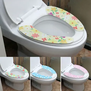 

Toilet Seat Cover Soft Paste Toilet Seat Pad Washable Bathroom Warmer Seat Lid Cover Pad Toilet Closestool Sticky Seat Mat