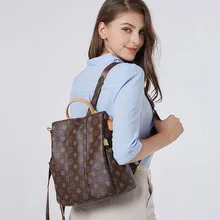 Рюкзак женский из натуральной кожи универсальный корейский стиль весна стиль Модный повседневный мягкий кожаный дорожный кожаный рюкзак