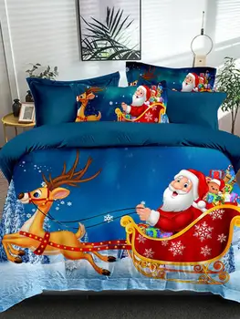 

Duvet Cover Set Cartoon Bedding Sets For Kids Baby Blanket Quilt Cover Bed Linings Washable Christmas Santa Claus Pattern