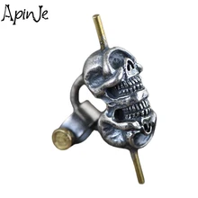 Apinje – pendentif tête de mort en argent Sterling 925 pour hommes, Punk gothique thaïlandais, collier, cadeau de fête, bijoux pour hommes