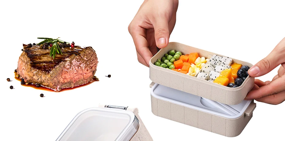 Ланч-бокс из пшеничной соломы коробки для обедов бенто микроволновая посуда контейнер для хранения еды коробка для еды