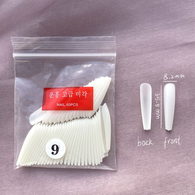 Fake Nails Extend Transparent Ballet Long False Nails Art With Glue UV Press On 50PC Full Cover Tips for Nail Ofessionals