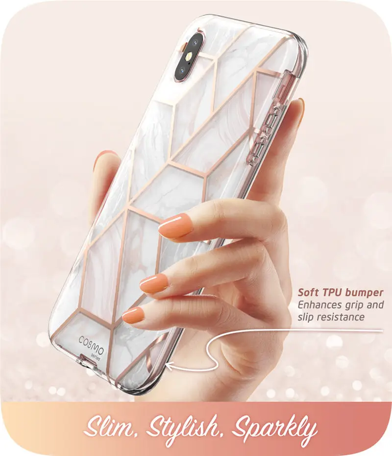 I-BLASON для iPhone Xs Max чехол 6,5 дюймов Cosmo серия полный корпус блестящий Мраморный бампер чехол со встроенной защитной пленкой