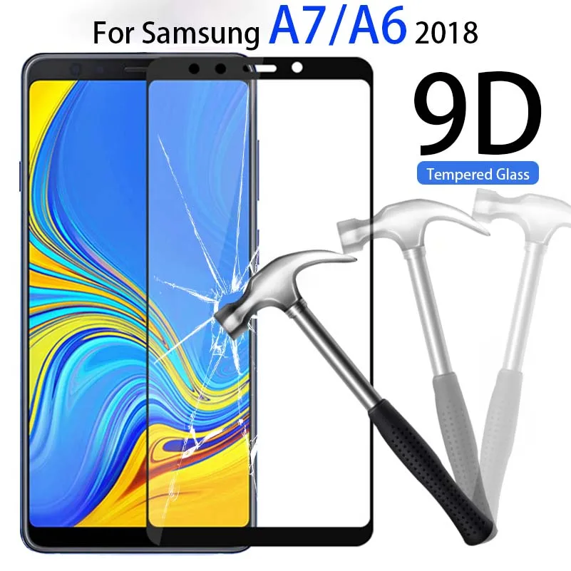 Закаленное стекло для samsung Galaxy A7 2018 протектор экрана на A6 Plus + Защитная пленка