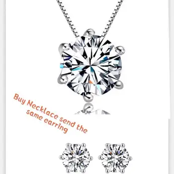 

925 Sterling Silver Single drill zircon Necklaces & Pendants For Women Fashion Lady Festival Gift Sterling-silver-jewelry