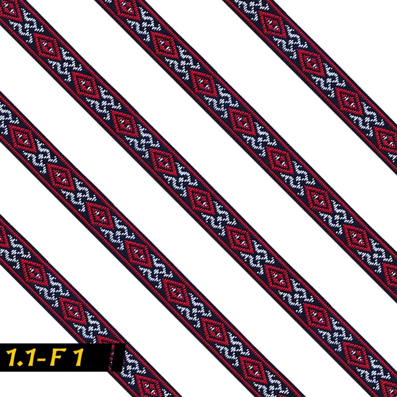 7Meters 10MM Woven Jacquard Ribbon Vintage Ethnic Embroidery Lace Curtain Clothing Bags