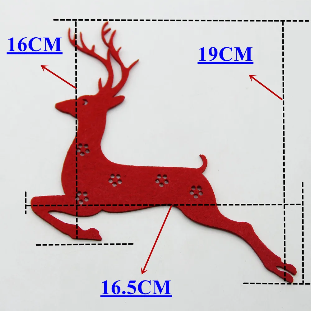 5 шт. рождественские лосиные режущие фетровые нашивки аппликации для рождественских подарков домашний декор для двери настенные наклейки Рождественская елка висячие украшения - Цвет: 5 pcs