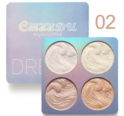 Cmaadu Glow Kit 4 цвета запеченный хайлайтер палитра мерцающий осветитель контуринг осветление 3D пудра макияж бронзатор - Цвет: 02