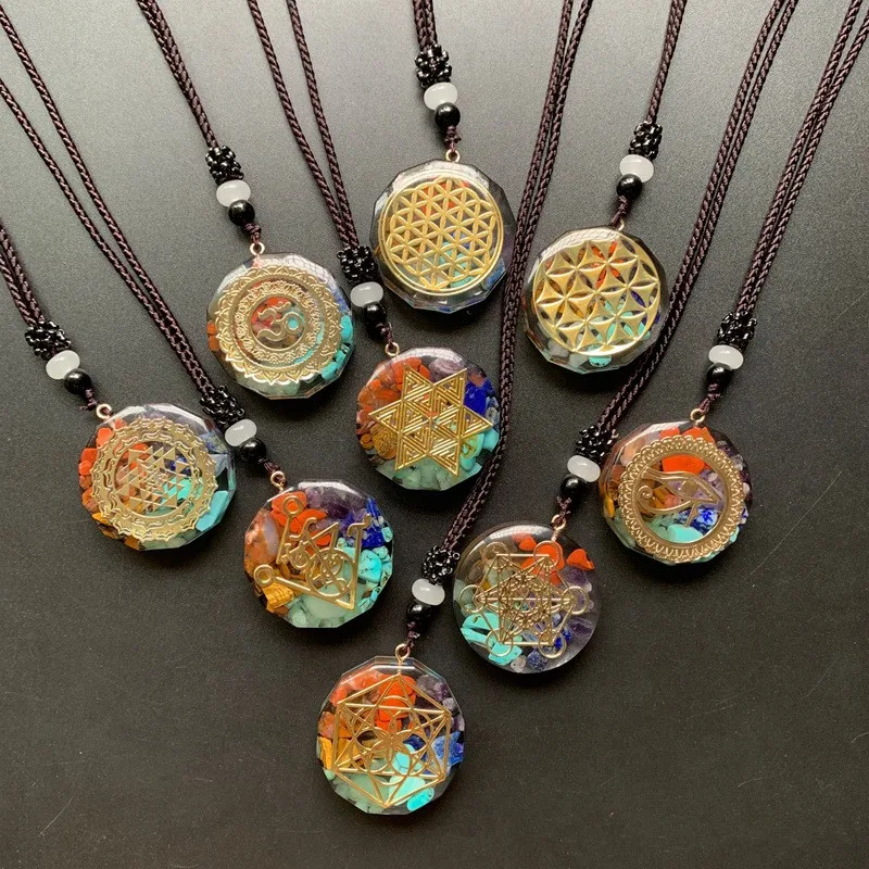 Colgante de cristal organ Energy para hombre y mujer, collar con piedras naturales geométricas, curación de Reiki, 7Chakras, joyería - AliExpress Joyería y