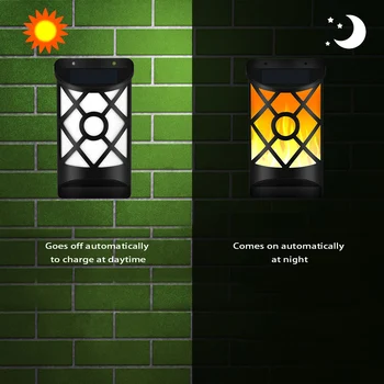 

Outdoor Solar Lights Auto On/Off Solar Powered Night Light Waterproof solar garden light Flickering Wall Lights with Dark Sensor