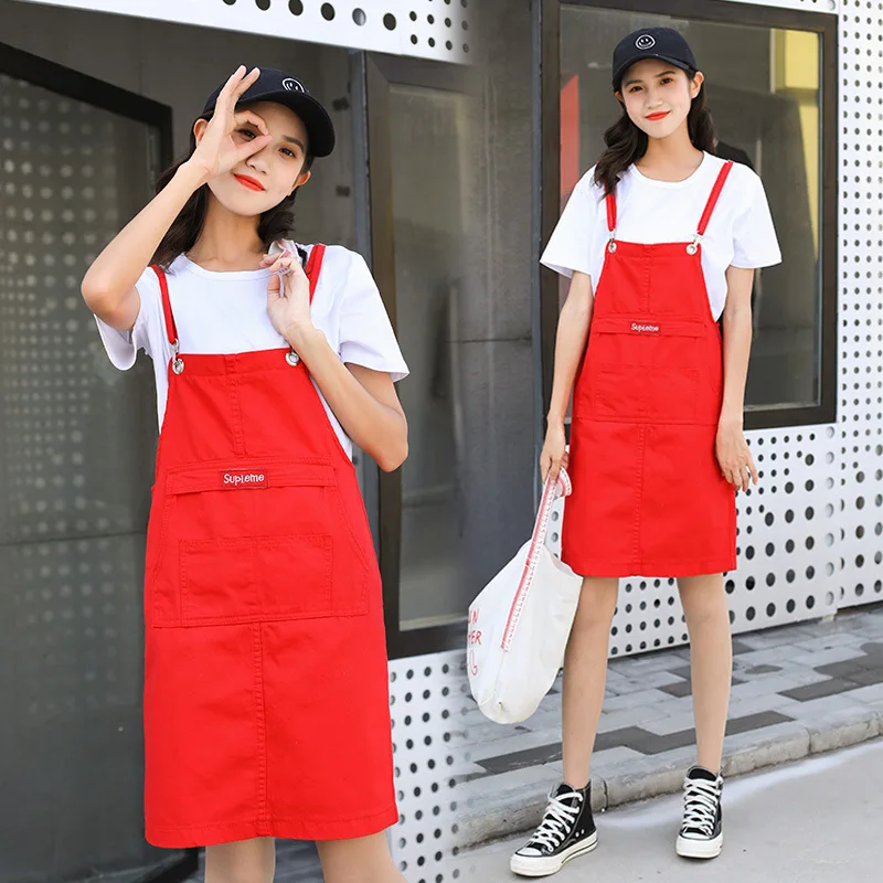 

Cowboy Strap Dress Spring Student 2019 New Style Summer Ulzzang Korean-style Harajuku-Style