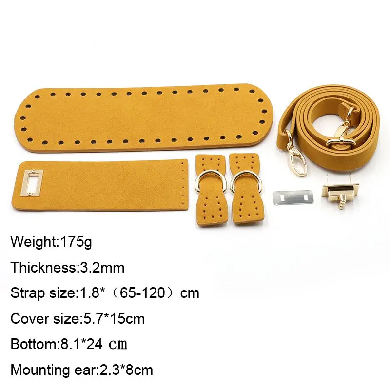 Suede Leather Bag Strap Handmade Handbag Woven Set High Quality Bag Bottoms With Hardware Accessories for DIY Shoulder Handbag