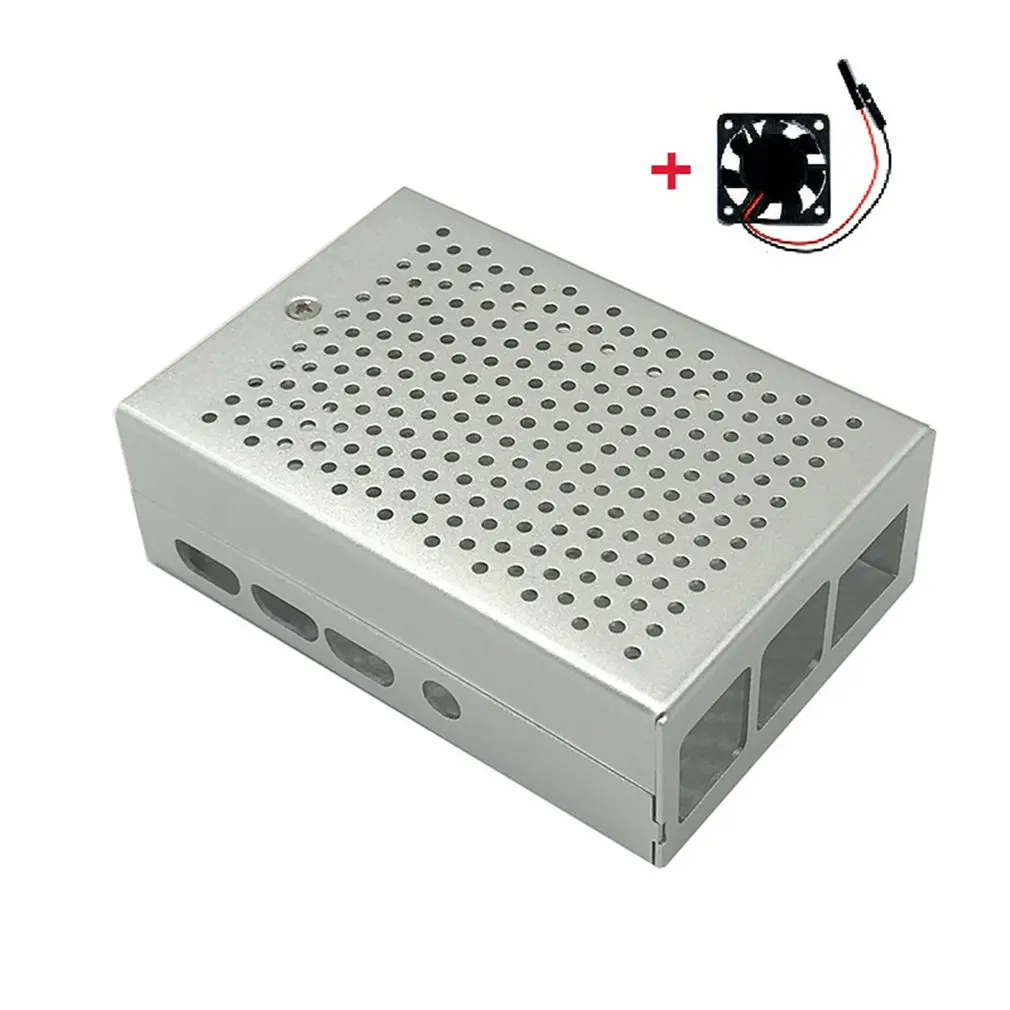 

For Raspberry Pi 4 Model B Case + 5V / 3.3V With Cooling Fan Heat Sink Enclosure Kit For Raspberry Pi 4 Model B