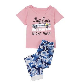 

2 pieces Short sleeve T shirt and camouflage Pant Set For Toddler and Baby Boy Clothes