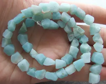 

8SE10669 6x8mm Natural Amazonite Rough 15.5'' Beads