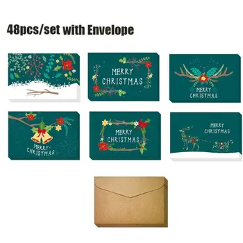 

48pcs Merry Christmas Greeting Cards Bulk Box Set Xmas Greeting Cards